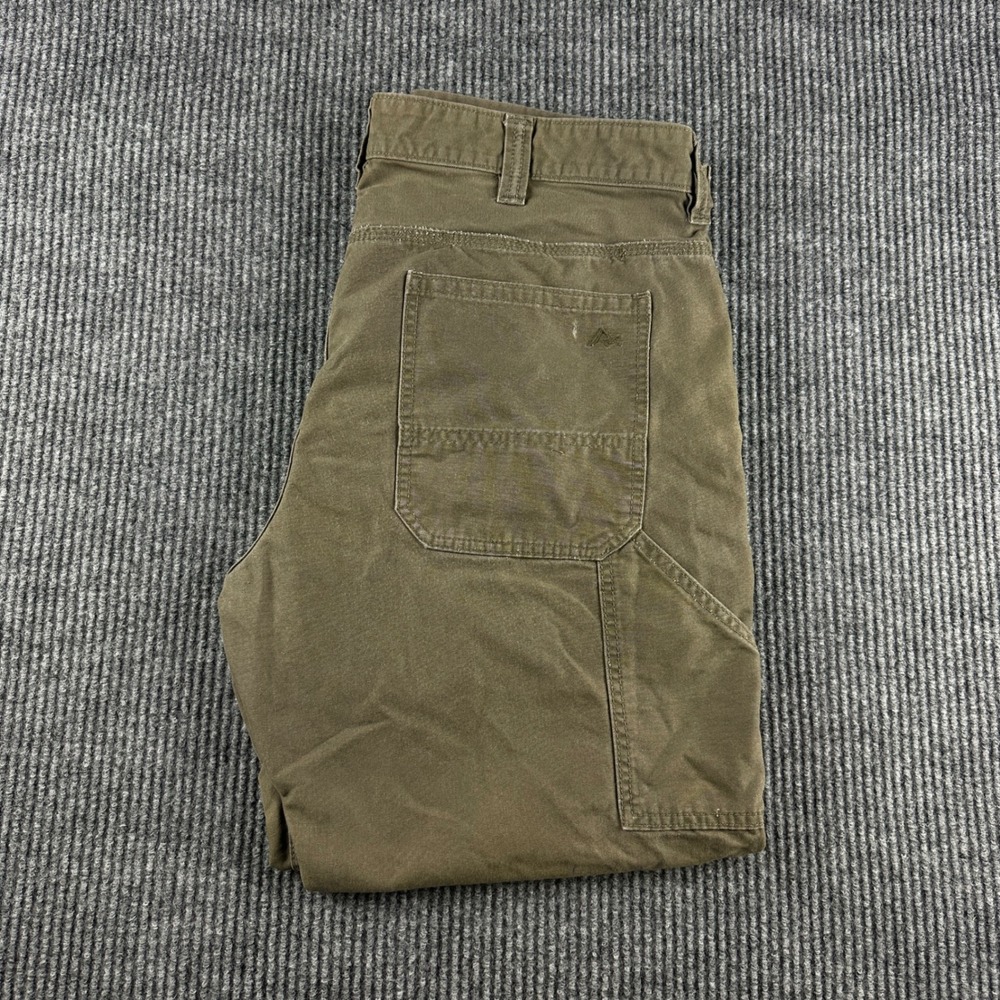 Ridgecut Toughwear Mens Carpenter Pants Olive Green Canvas Work Trousers 38x32